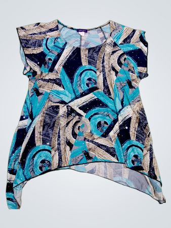 Aubergine Blue Printed Top