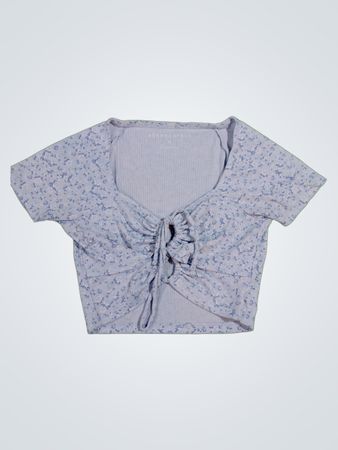 Aeropostale Floral Tie-Front Top