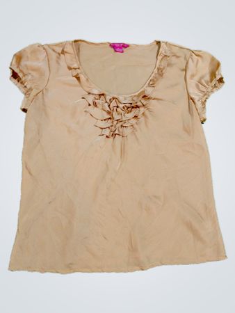 Sunny Leigh Beige Ruffle Top