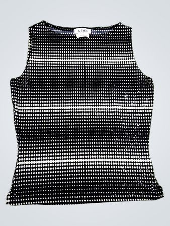 A. BYER Women's Black and White Polka Dot Tank Top