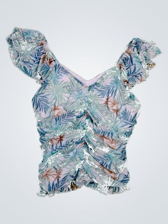 Meraki Tropical Print Top