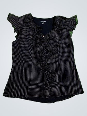 Talbots Women's Black Polka Dot Blouse