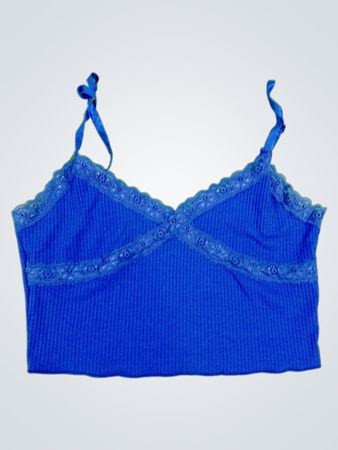 Unbranded Blue Ribbed Cami Top