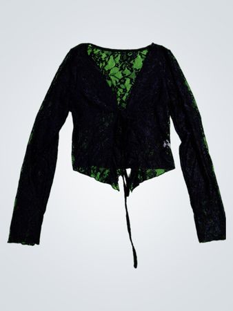 Black Lace Cropped Top