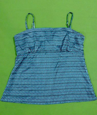 Blue Patterned Tank Top