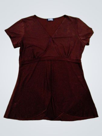 Crew Knit Wear Brown Short-Sleeve Top