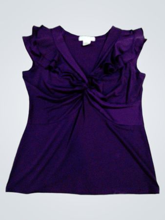 Vintage Suzie Purple Ruffled Top