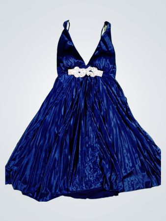 Blue Satin Dress