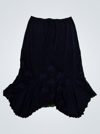 Black Skirt with Lace Details