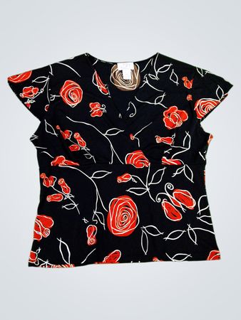 Ann Taylor Loft Petite Floral Print V-Neck Top