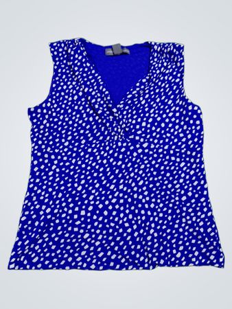 Josephine Chaus Blue Polka Dot Top