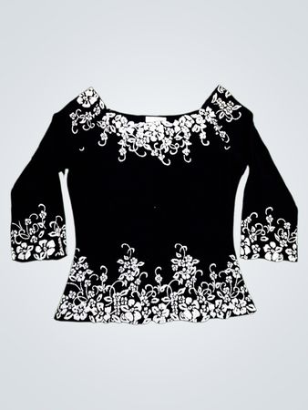 Bellessa Black Embroidered Top