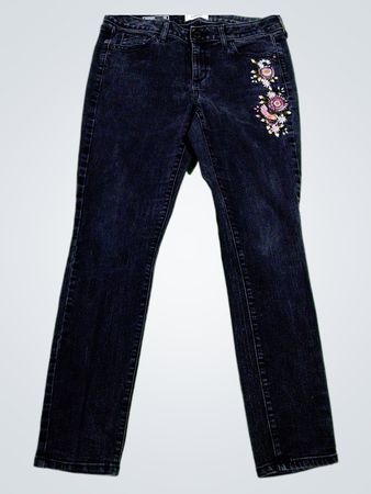 Sonoma Skinny Jeans mit floralem Zubehör Größe 12