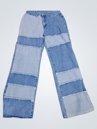 Patchwork Wide Leg Jeans