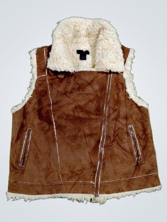 Steve Madden Faux Suede Sherpa gefütterte Weste