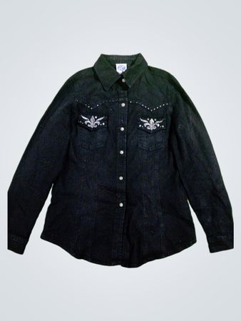 DG2 by Diane Gilman Schwarze Denim Westernhemden