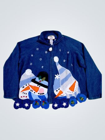 Tiara International Blue Snowman Sweater