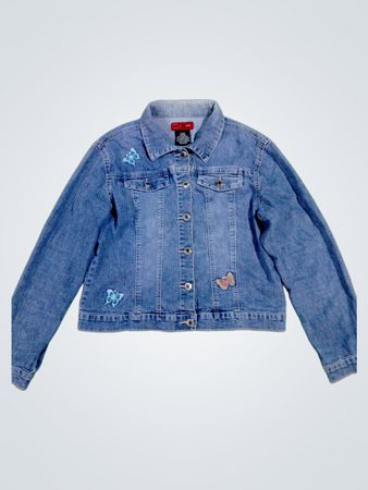 Fiona Jean Company Denimjacke mit Schmetterlingsapplikationen