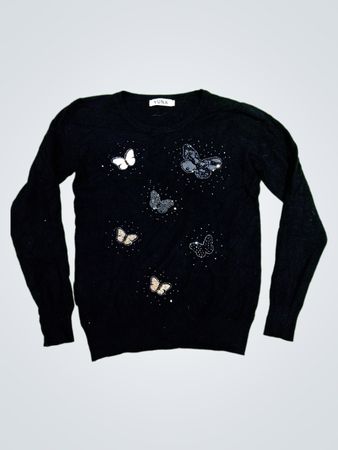 YUNA Black Butterfly verzierten Pullover