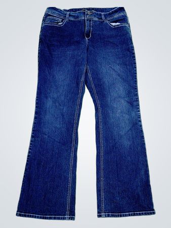 Blaue Bootcut-Jeans