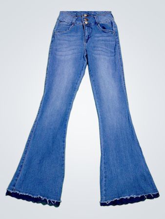 Cutie Pie Flare Jeans mit Spitzenbesatz