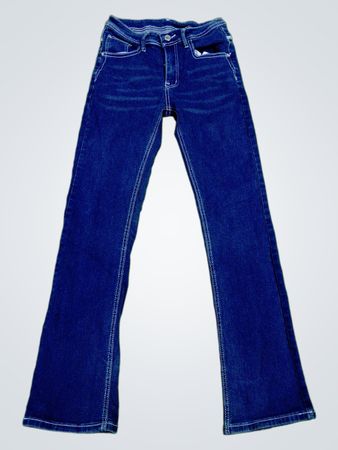 Blaue Jeans mit Federmuster