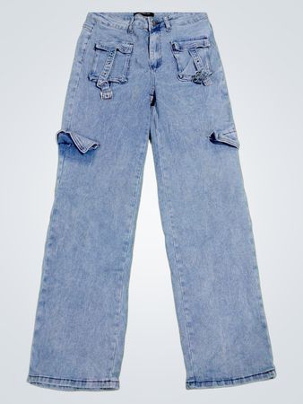 Between Us Light Wash Cargo Jeans