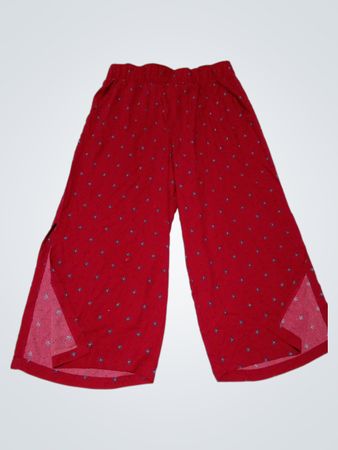 Rote bedruckte Palazzo-Hosen