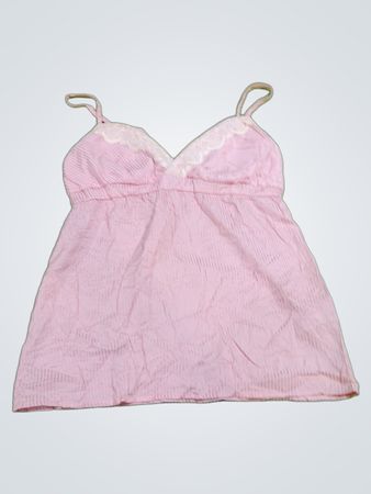 Pink camisole with lace trim