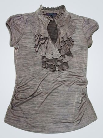HomeSoul Women's Ruffled Mock Neck Top