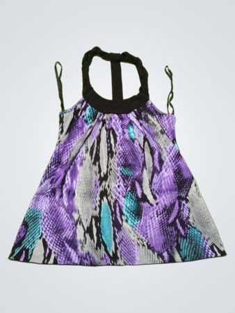 Amywear Purple Snake Print Halter Top