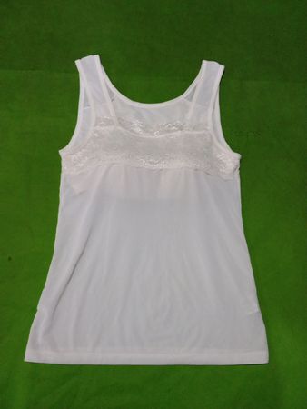 White lace trim tank top