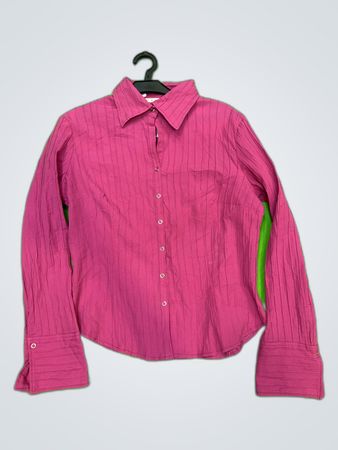 For T Woman Pink Striped Button-Up Shirt