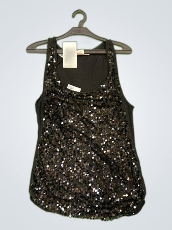 Black Sequins Tank Top