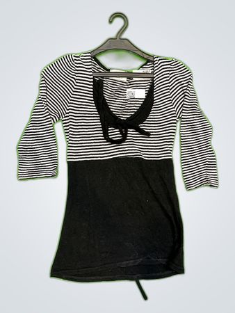 Jas d'Orange Striped Bow Blouse