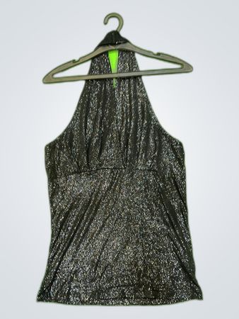Blind Date Black Sequined Halter Top