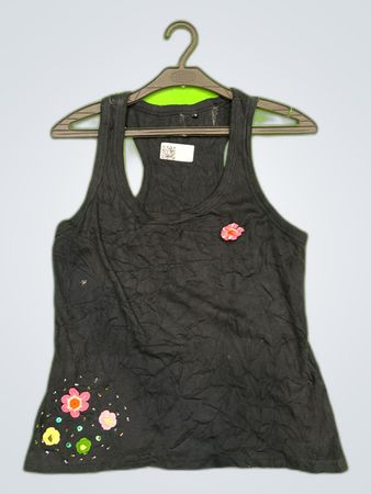 Unbranded Black Embroidered Tank Top