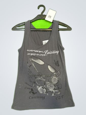 Gray Caiziting Tank Top
