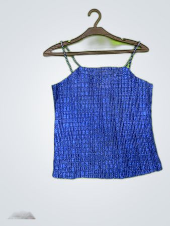 Unbranded Blue Pleated Camisole Top
