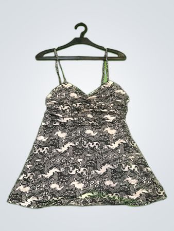 H&M Black and White Printed Spaghetti Strap Mini Dress