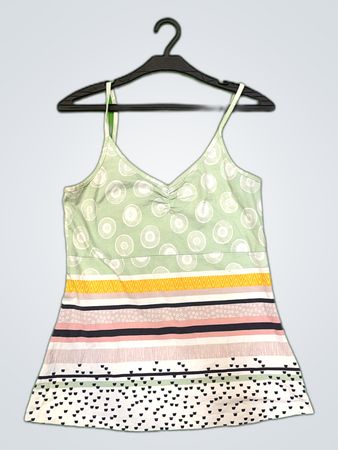 Qiero Women's Green Striped Tank Top