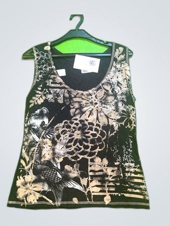 Unbranded Black Floral Graphic Tank Top
