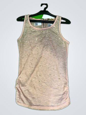 Blush Sequined Sleeveless Tank Top