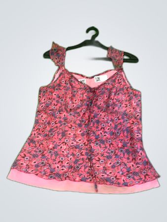 Zara Printed Ruffle Blouse