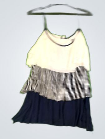 Phildar Layered Striped Mini Dress