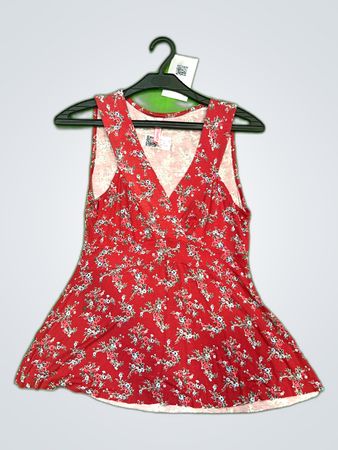 Guess Red Floral Sleeveless Mini Dress