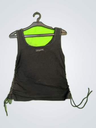 Jil Sander Black Lace-Up Tank Top