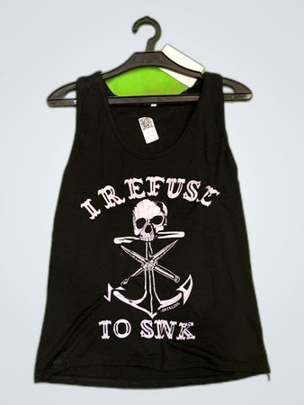 Black Tank Top with Skull Design