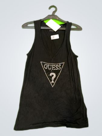 Guess Black Logo Graphic Tank Top
