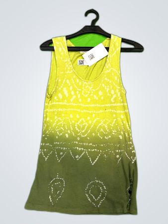 Margites Yellow Ombre Batik Tank Top